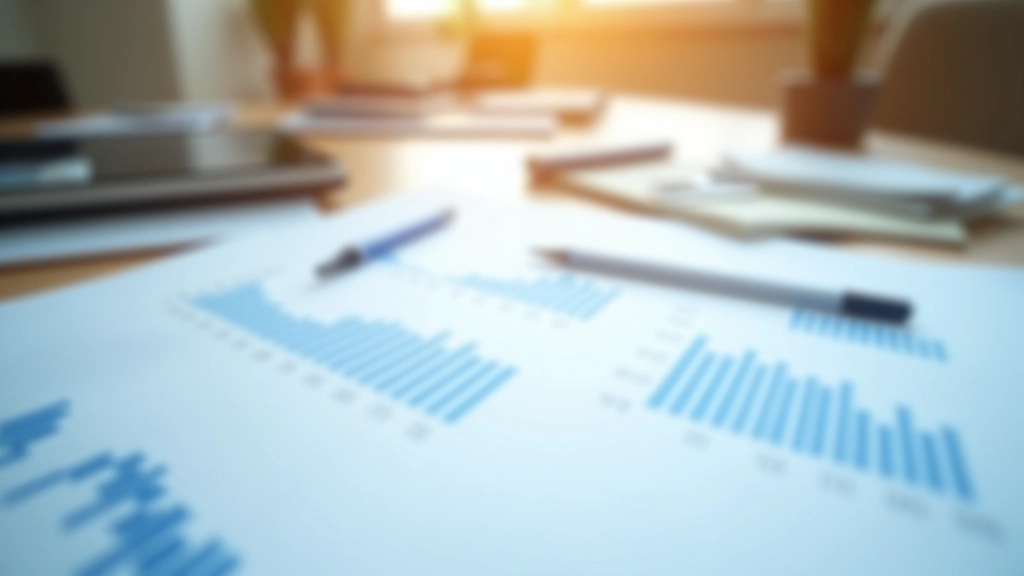 Wirtschaftsdiagramme und Trendlinien auf Papier mit Stift und Lineal auf Schreibtisch